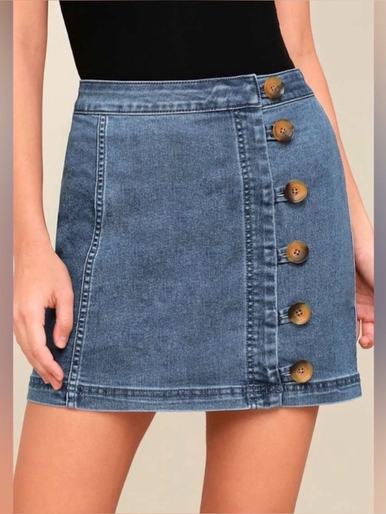 Free People Dresses & Skirts - Free People Button Up Denim Skirt